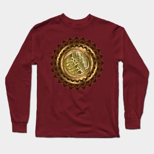 Islamic Bismillah Lotus - Gold Rust Long Sleeve T-Shirt